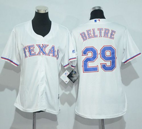 Rangers #29 Adrian Beltre White Women's Home Stitched MLB Jersey